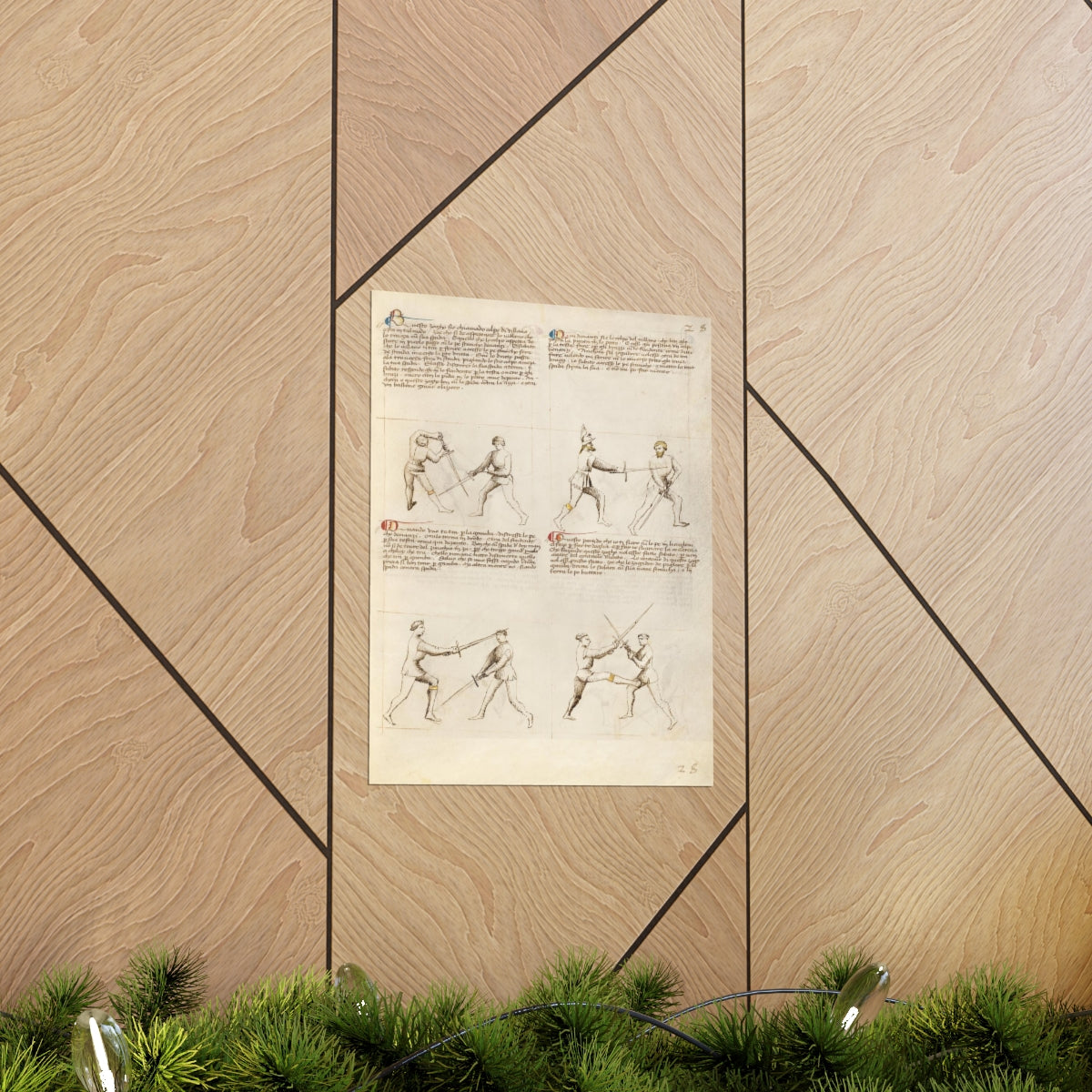 Fiore Dei Liberi - Combat With Sword / Fencing Print Poster