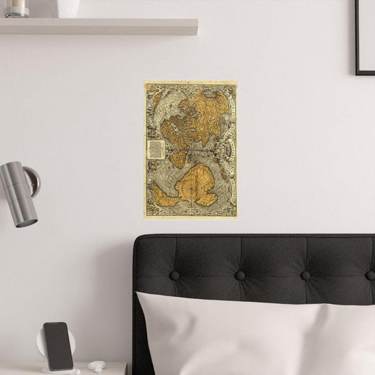 The Oronteus Finaeus Map Of The World 1531 Print Poster - Art Unlimited