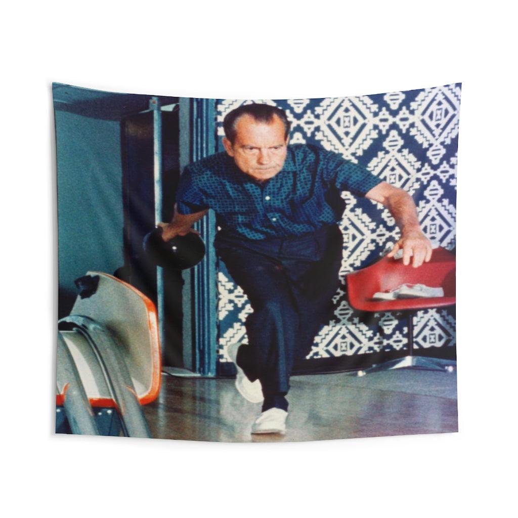 Richard Nixon Bowling Wall Tapestry - Art Unlimited