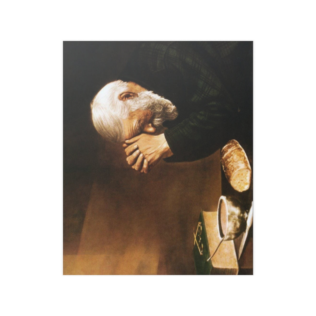 Eric Enstrom Grace Man Praying Over Bread (New High Resolution) Print Poster