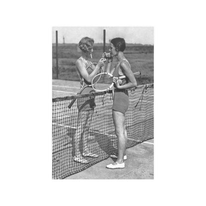 Vintage Tennis Photograph Women Smoking Print Poster - Art Unlimited