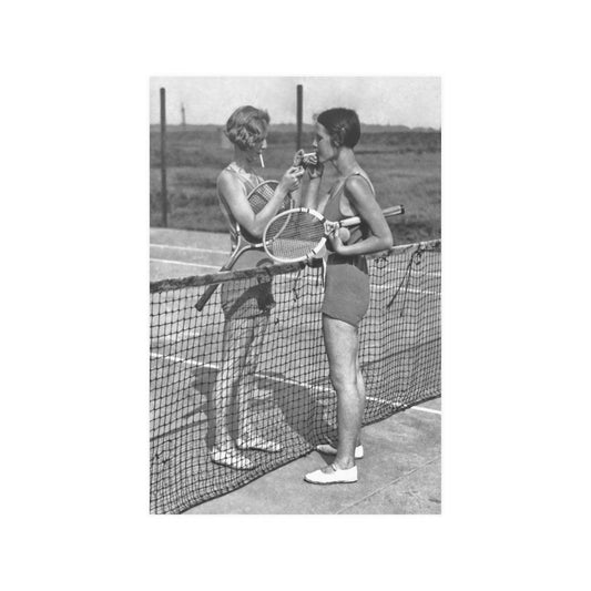 Vintage Tennis Photograph Women Smoking Print Poster - Art Unlimited