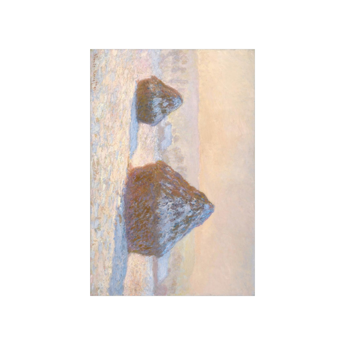 Claude Monet Wheatstacks Snow Effect Morning 1891 Print Poster