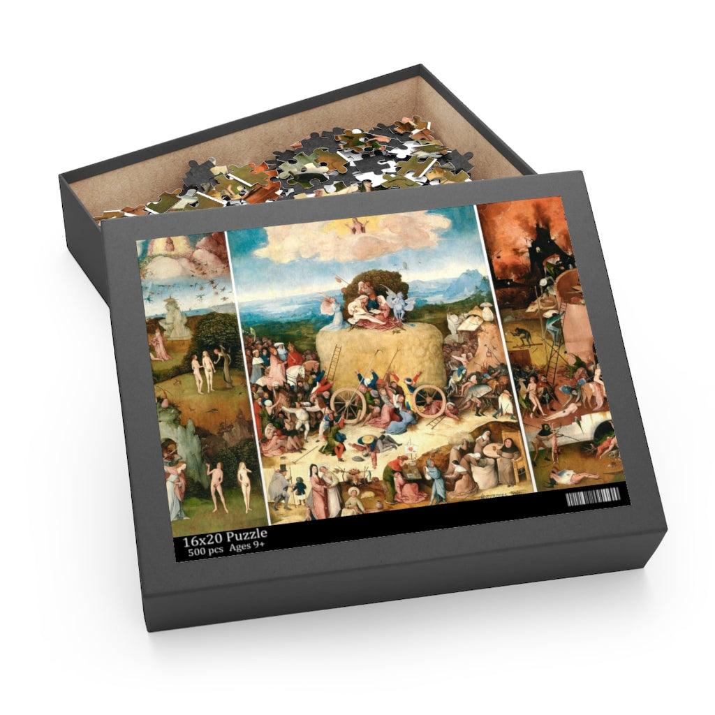 The Haywain Triptych Painting By Hieronymus Bosch Puzzle (120, 252, 500-Piece) - Art Unlimited