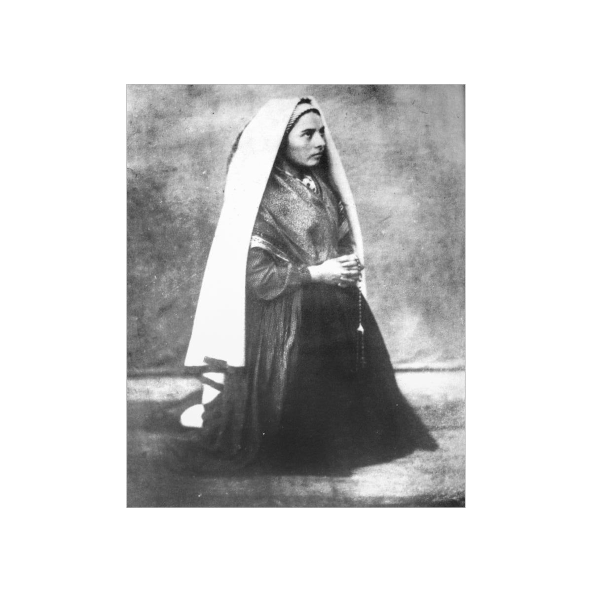 Saint Bernadette With Rosary 1861 Print Poster
