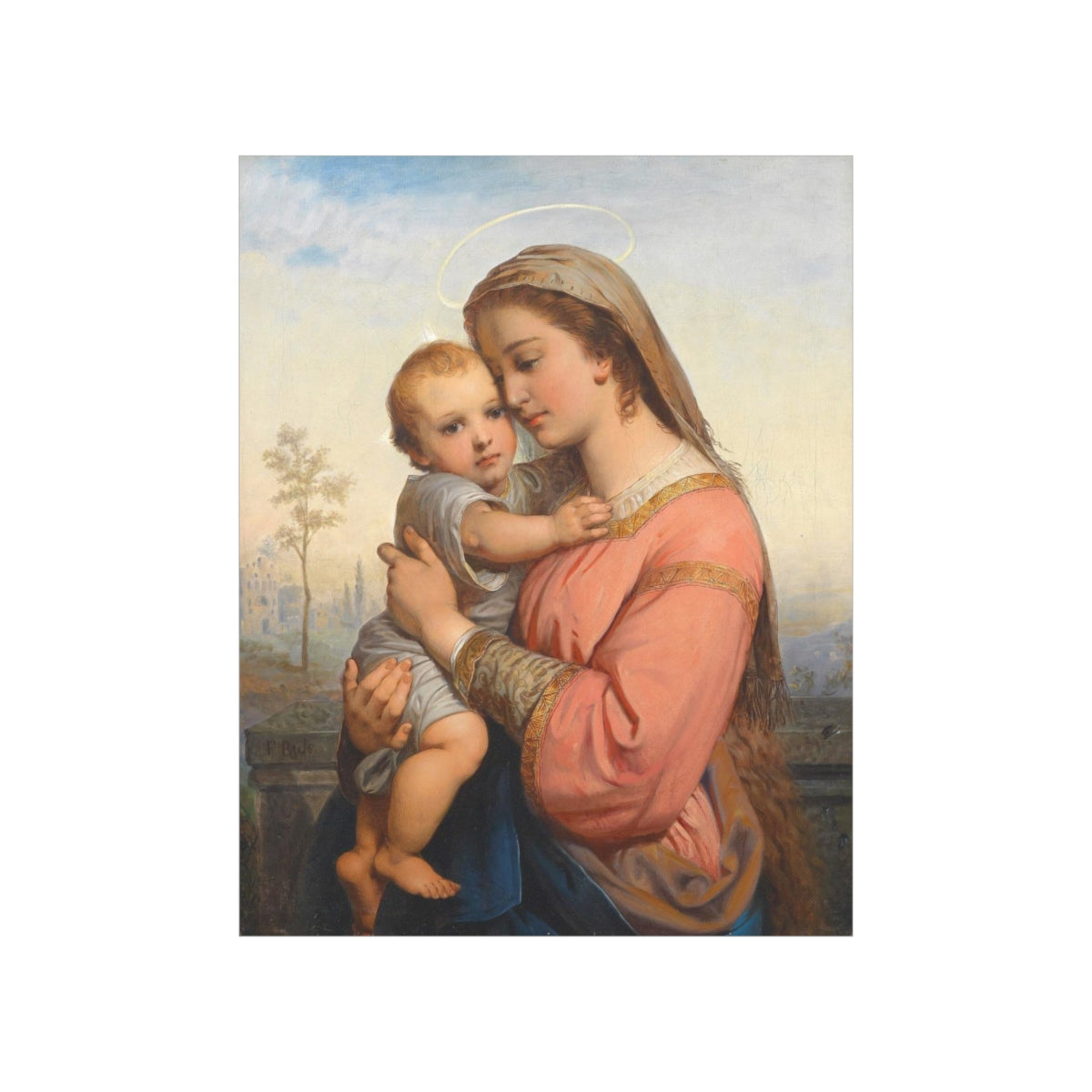 Madonna And Child Franz Russ Print Poster