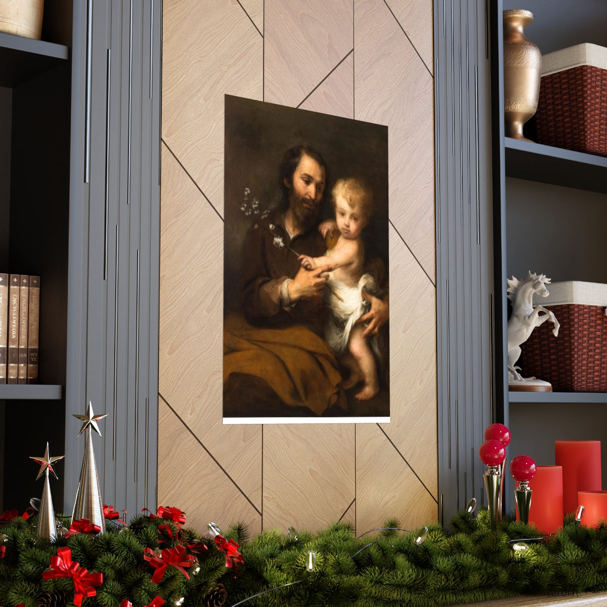 Saint Joseph And Baby Jesus Print Poster