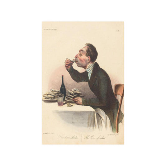 The Lover Of Oysters Honore Daumier 1836 Print Poster - Art Unlimited