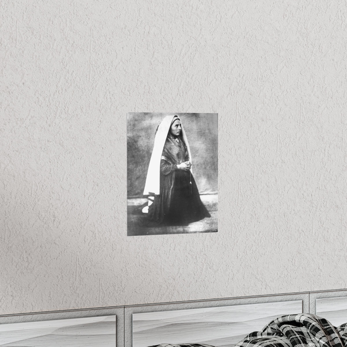 Saint Bernadette With Rosary 1861 Print Poster