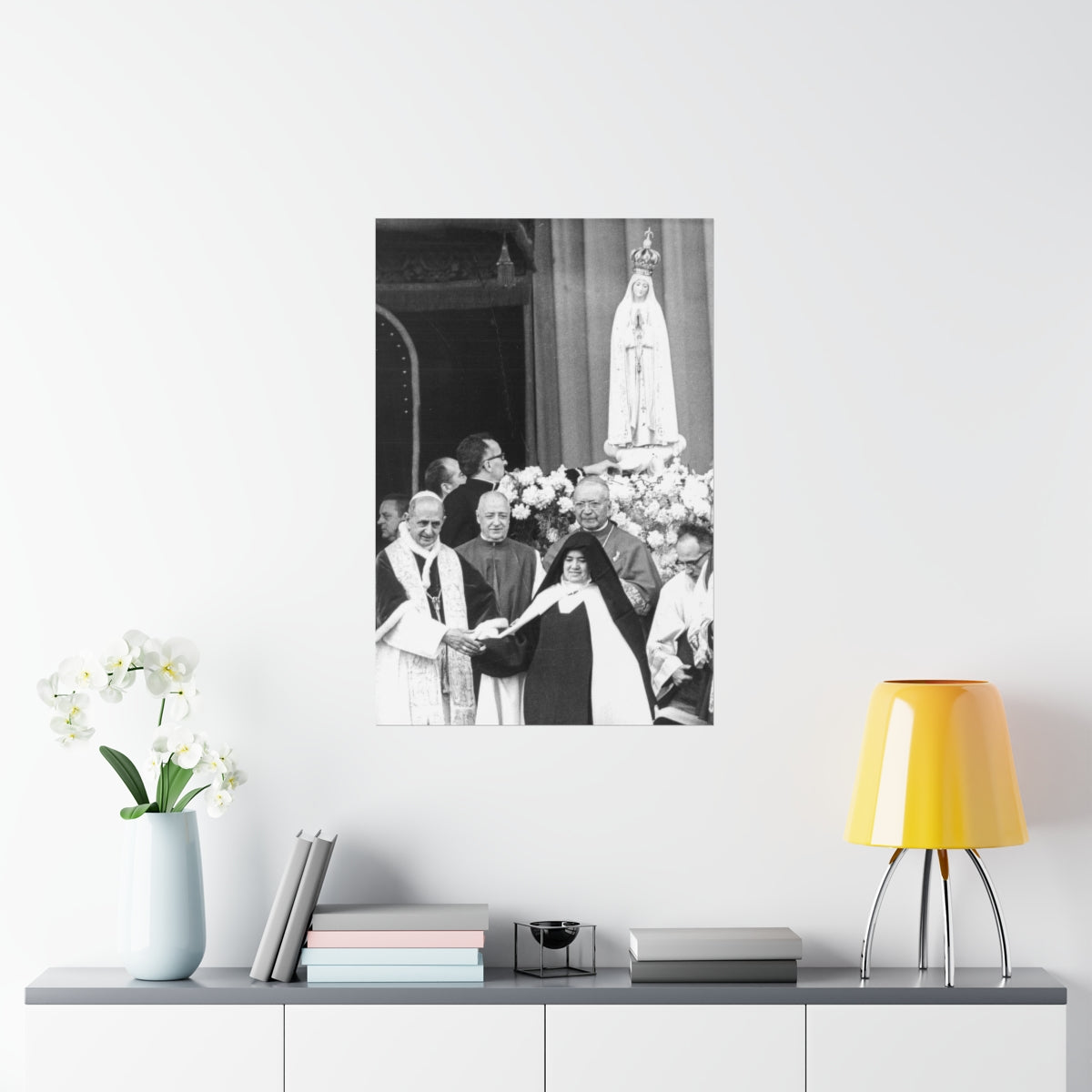 Pope Paul VI With Sister Lúcia In Fatima Print Poster