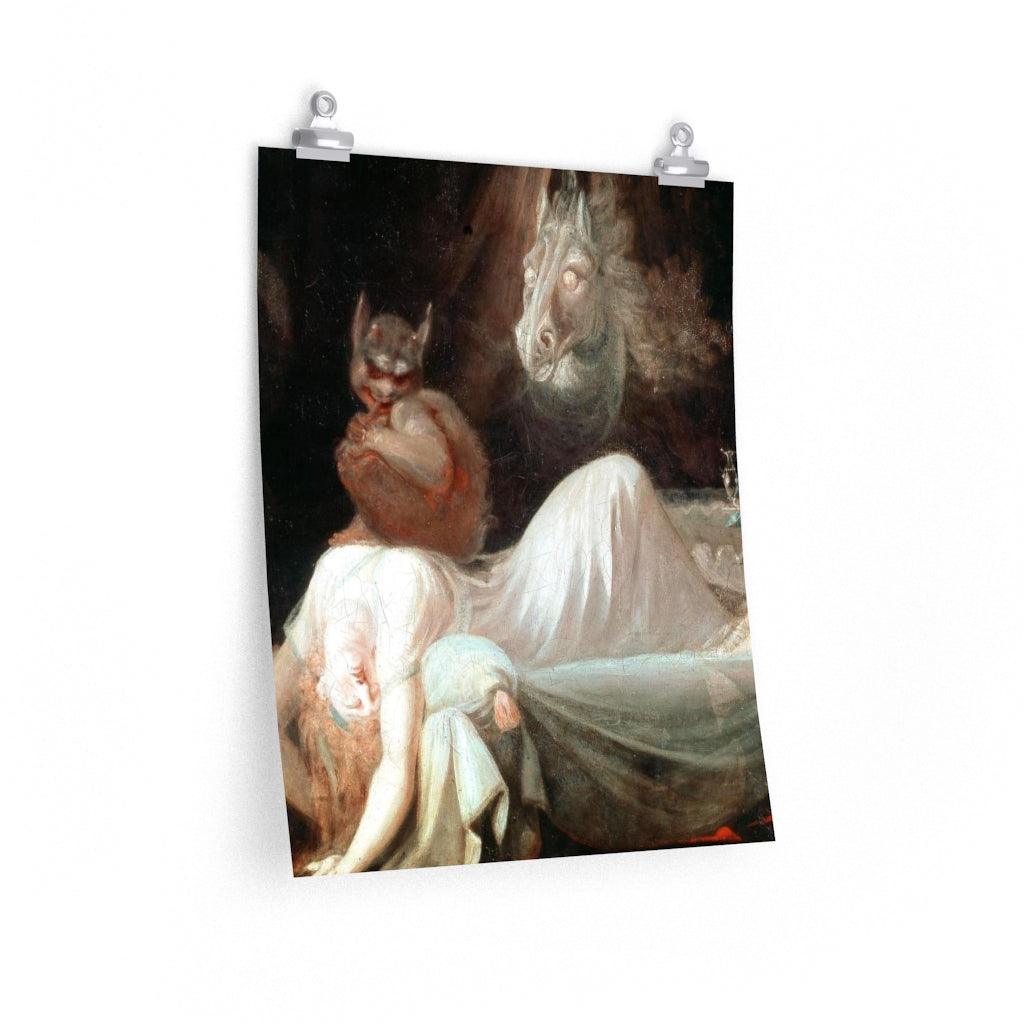 The Nightmare Woman Horse Spirit Demon Romantic Painting By Henry Fuseli Repro Print Poster - Art Unlimited