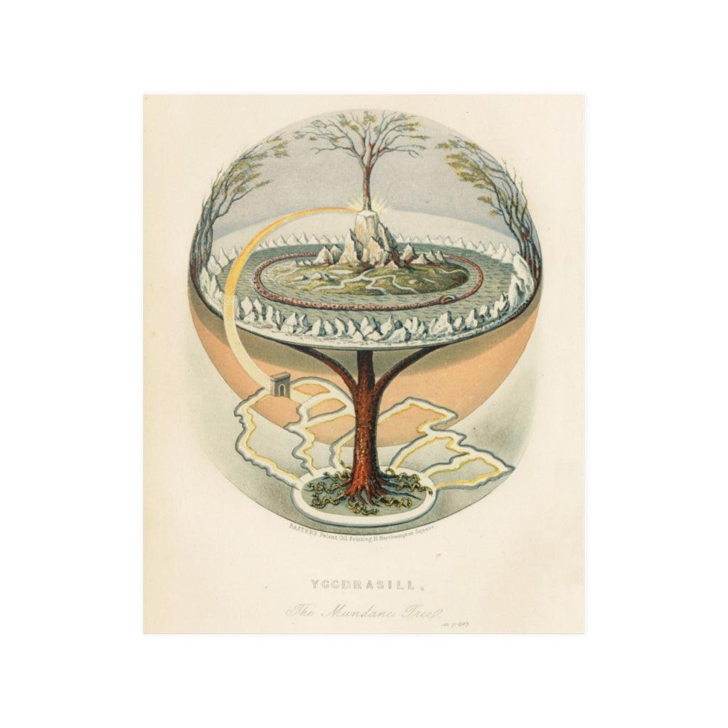 Tree Of Life Yggdrasil Antique Nordic Illustration Print Poster - Art Unlimited