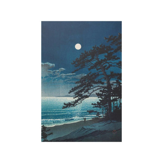 Spring Moon At Ninomiya Beach By Kawase Hasui Print Poster - Art Unlimited