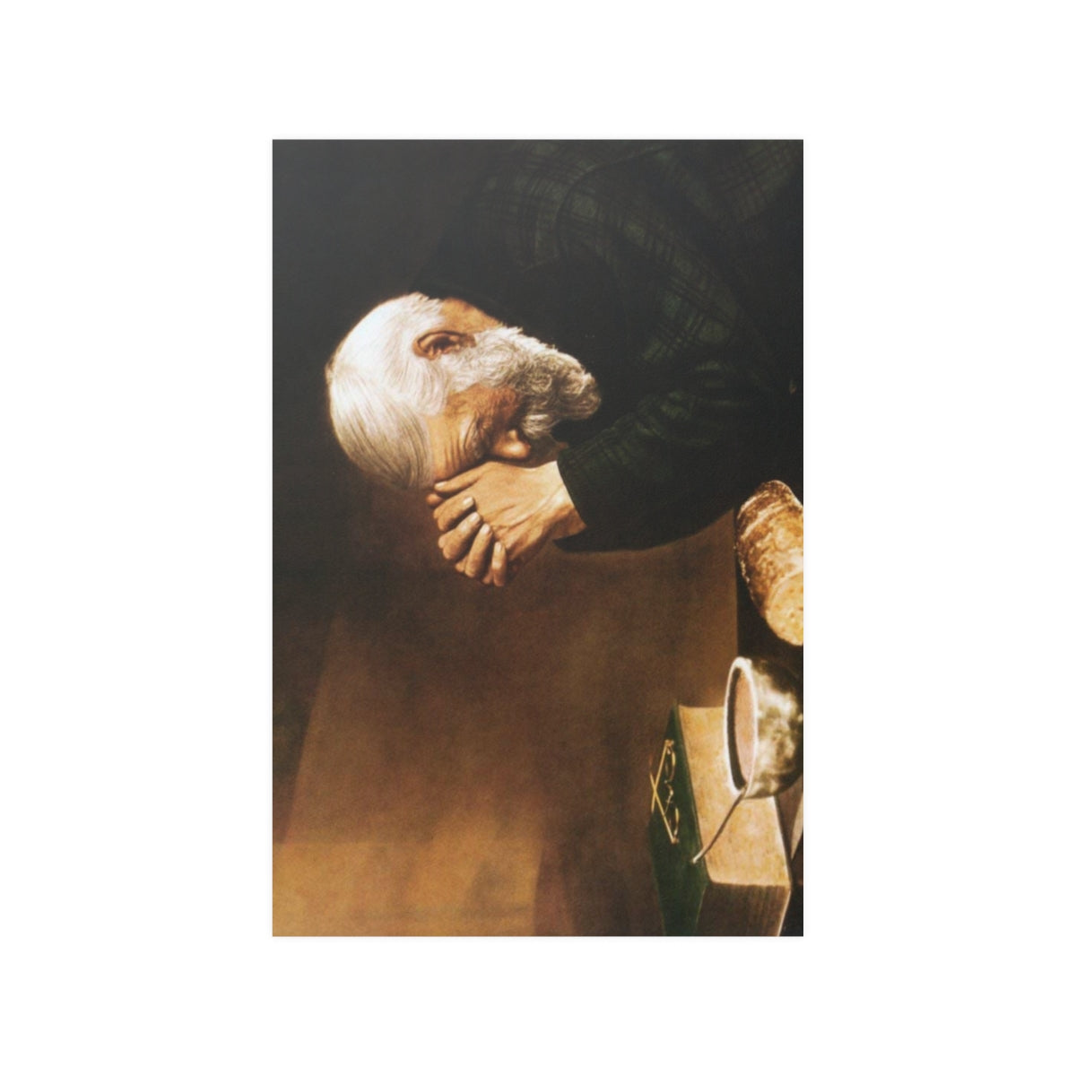 Eric Enstrom Grace Man Praying Over Bread (New High Resolution) Print Poster