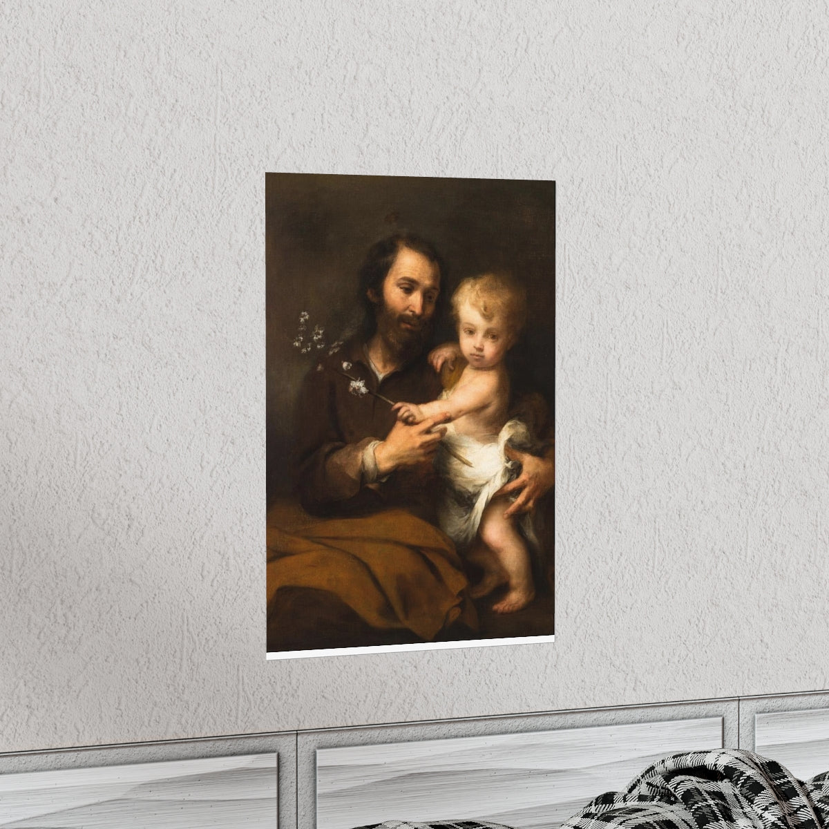 Saint Joseph And Baby Jesus Print Poster