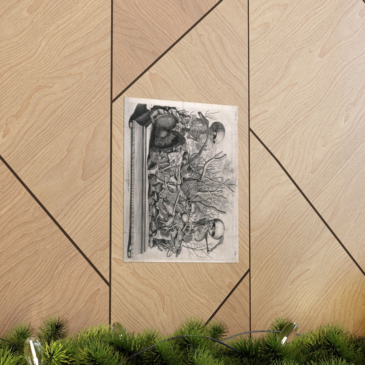 Frederik Ruysch Diorama Of Fetal Skeletons Arranged With Various Internal Organs Print Poster