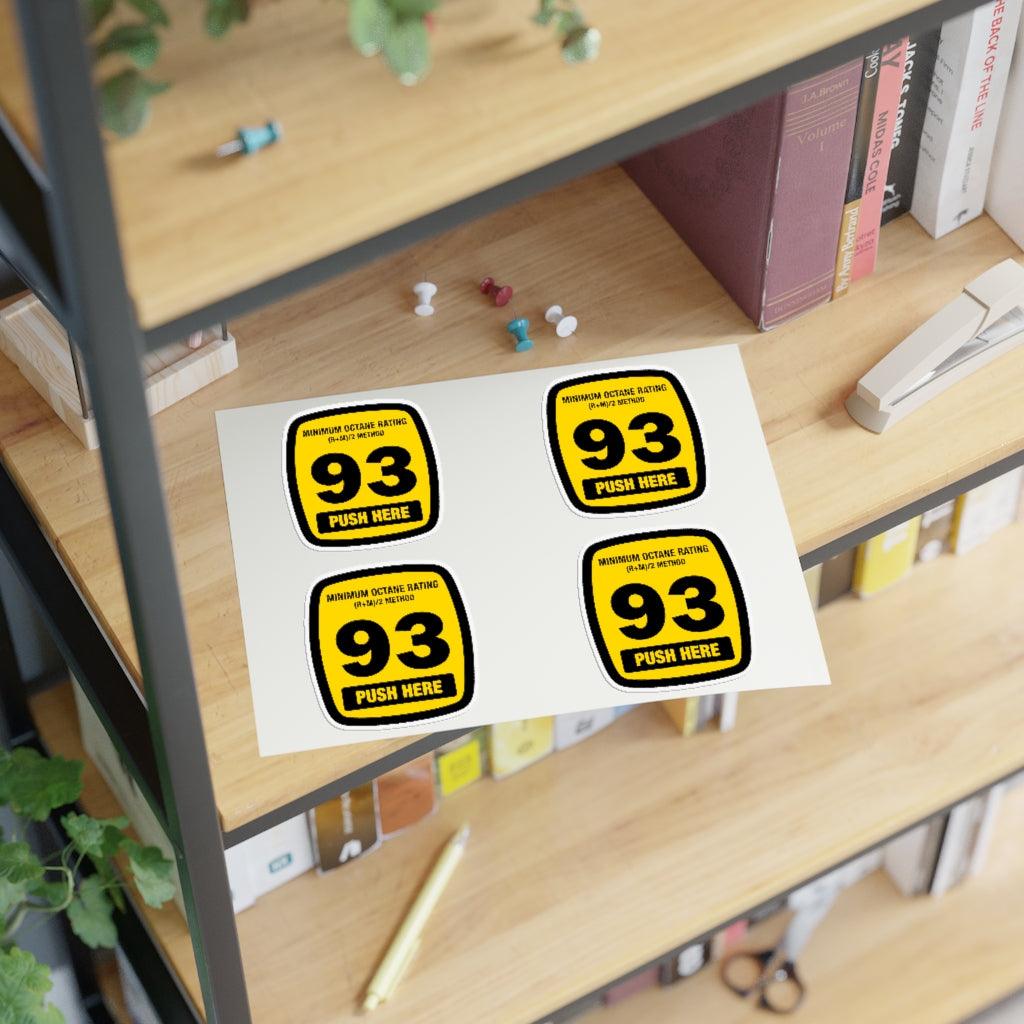 93 Octane Gas Rating Sticker Sheet - Art Unlimited