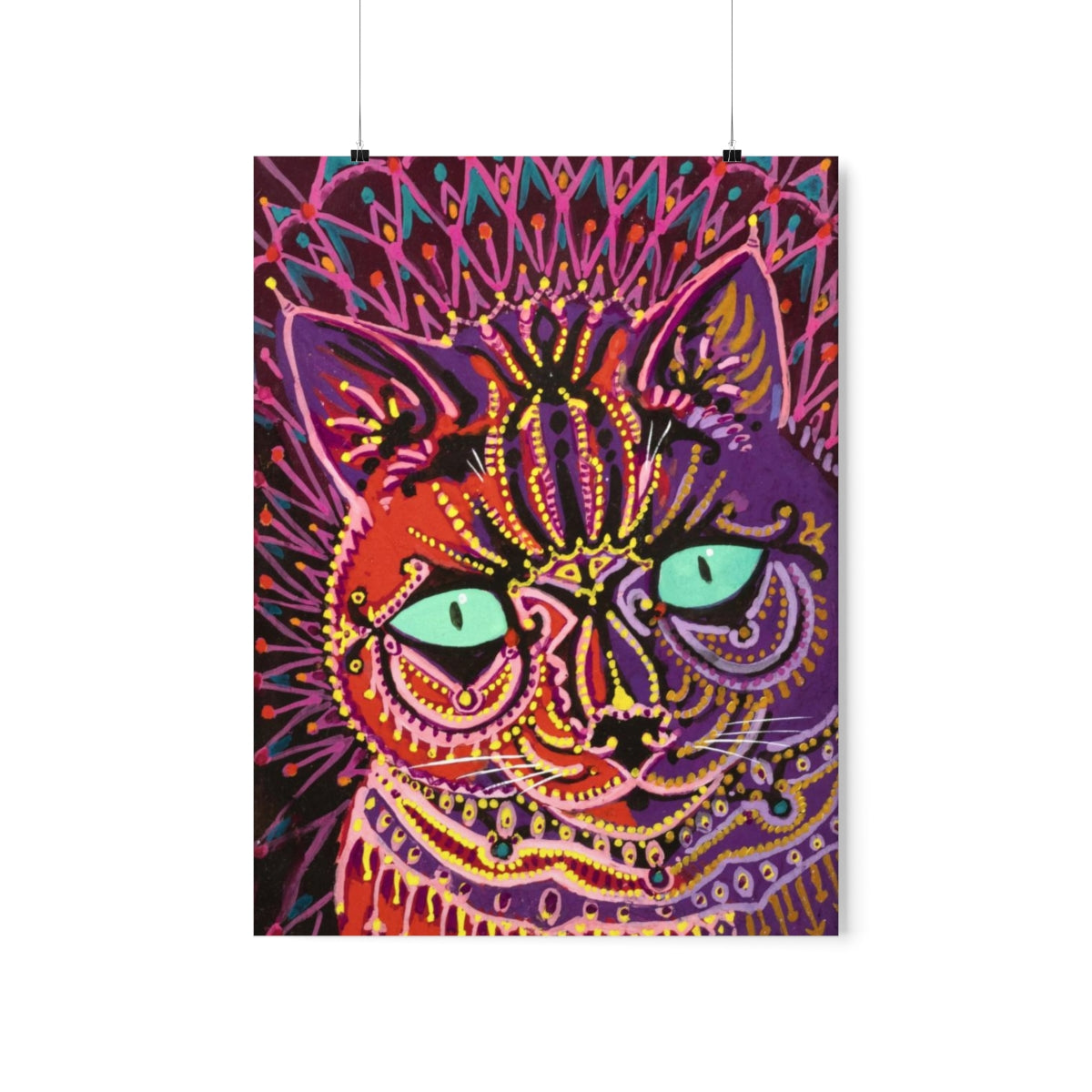 Louis Wain Kaleidoscope Cat Print Poster