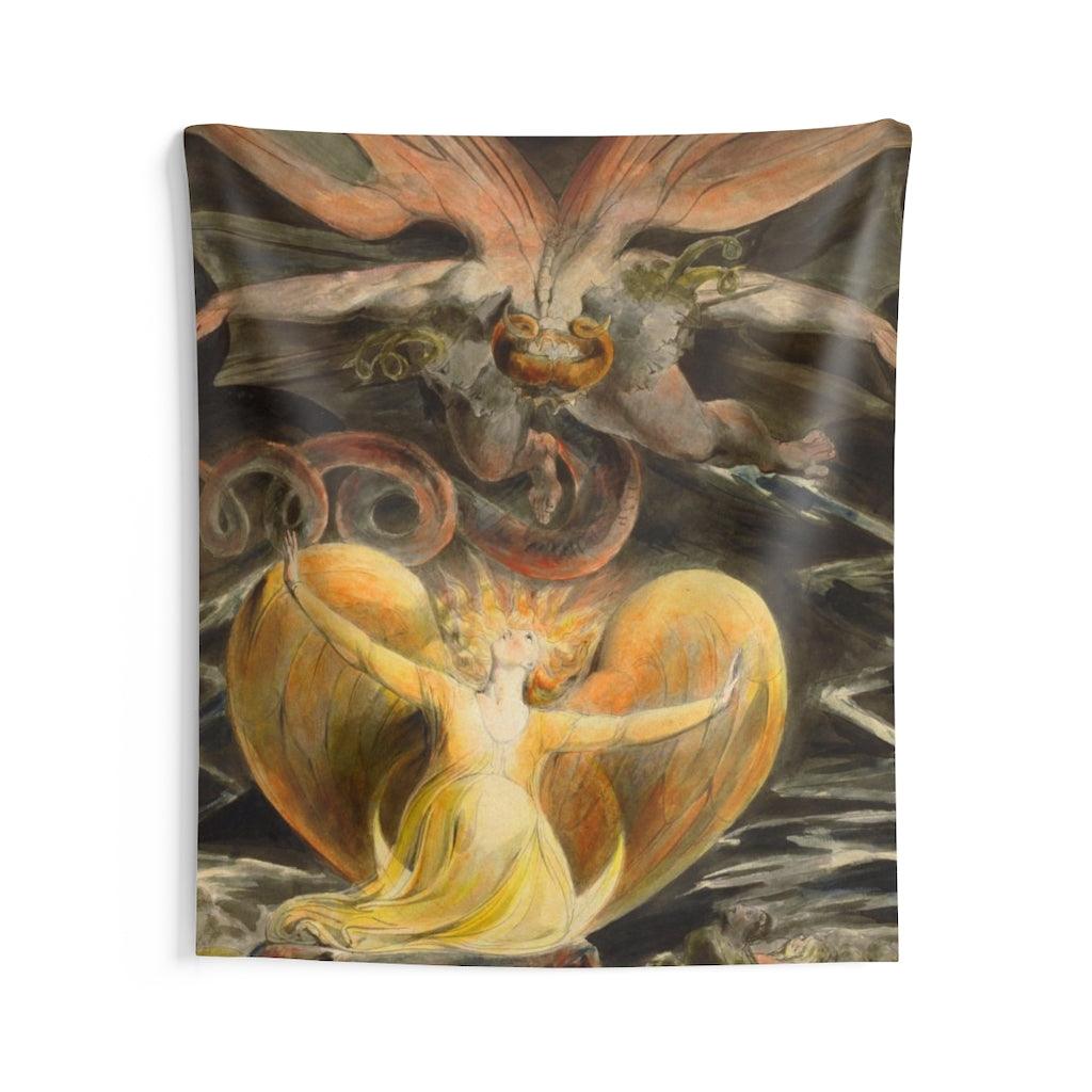 William Blake - Red Dragon Wall Tapestry - Art Unlimited