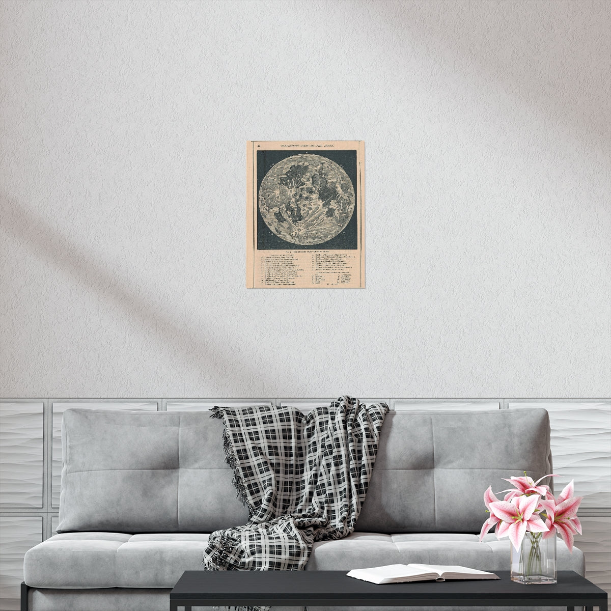 Vintage Moon Map - Vintage Lunar Antique Moon Print Poster