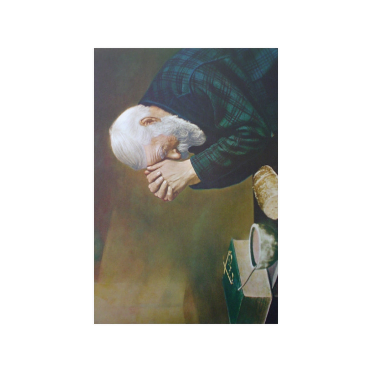 Eric Enstrom Man Praying Over Bread Grace Print Poster