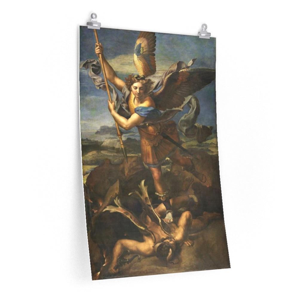 Saint Michael Vanquishing Satan 1518 By Raphael Print Poster - Art Unlimited