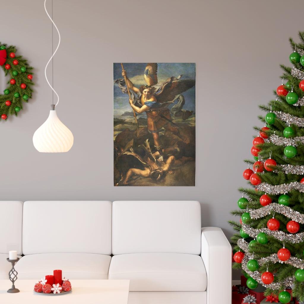 Saint Michael Vanquishing Satan 1518 By Raphael Print Poster - Art Unlimited