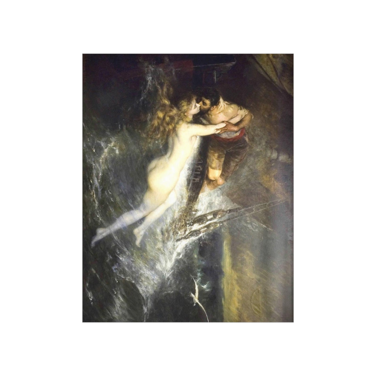 Gustav Wertheimer - The Kiss Of The Siren 1882 Print Poster