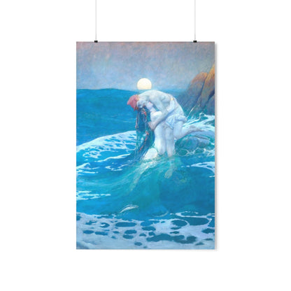 The Mermaid And Her Lover By Howard Pyle Print Poster