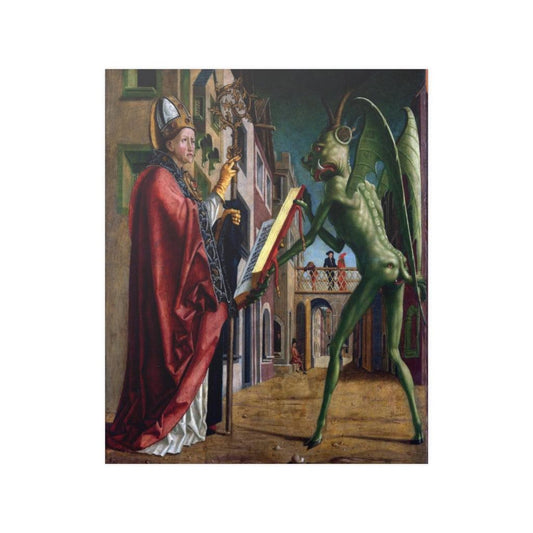 Saint Wolfgang And The Devil By Michael Pacher Print Poster - Art Unlimited