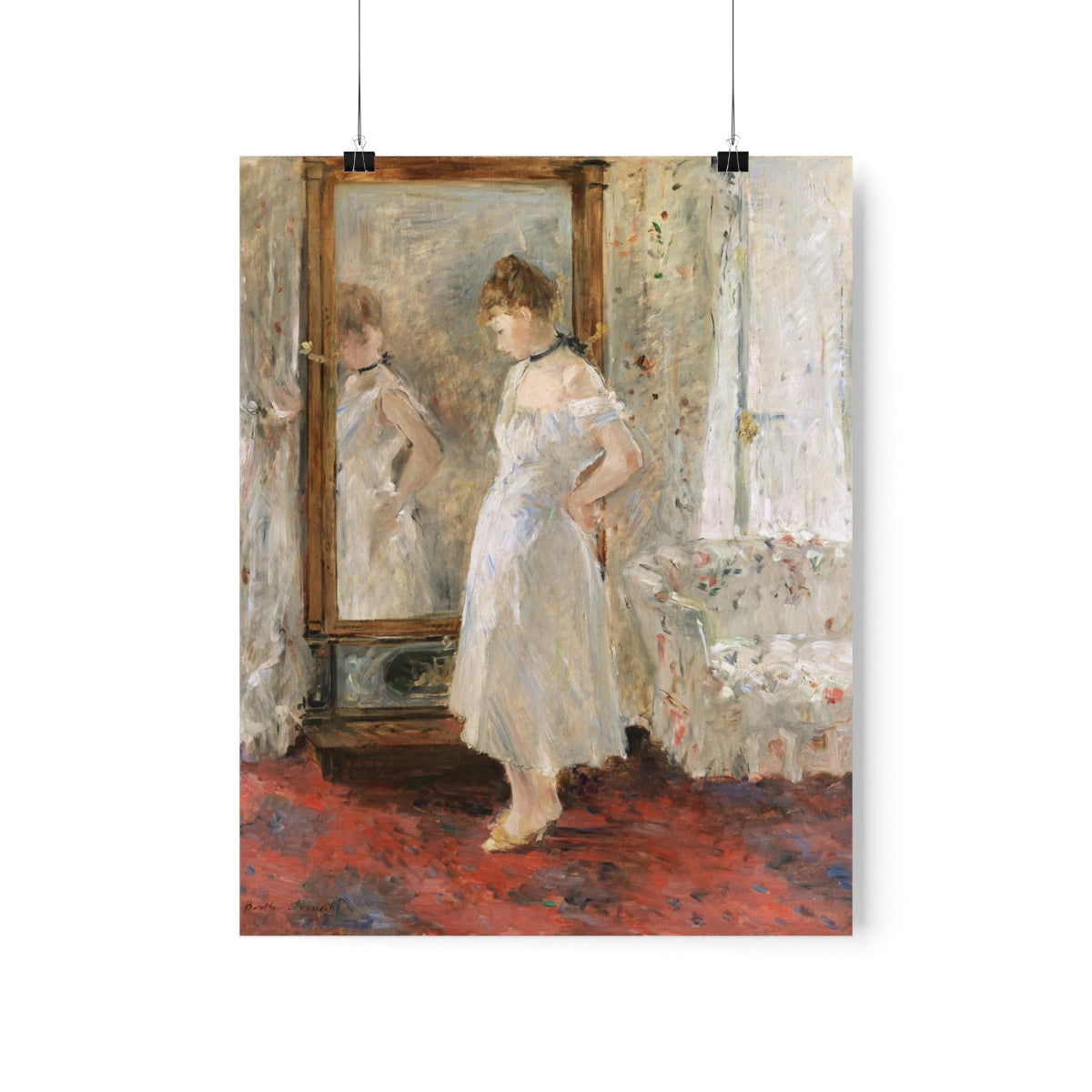 Berthe Morisot - French Impressionist - The Psyche Mirror Print Poster