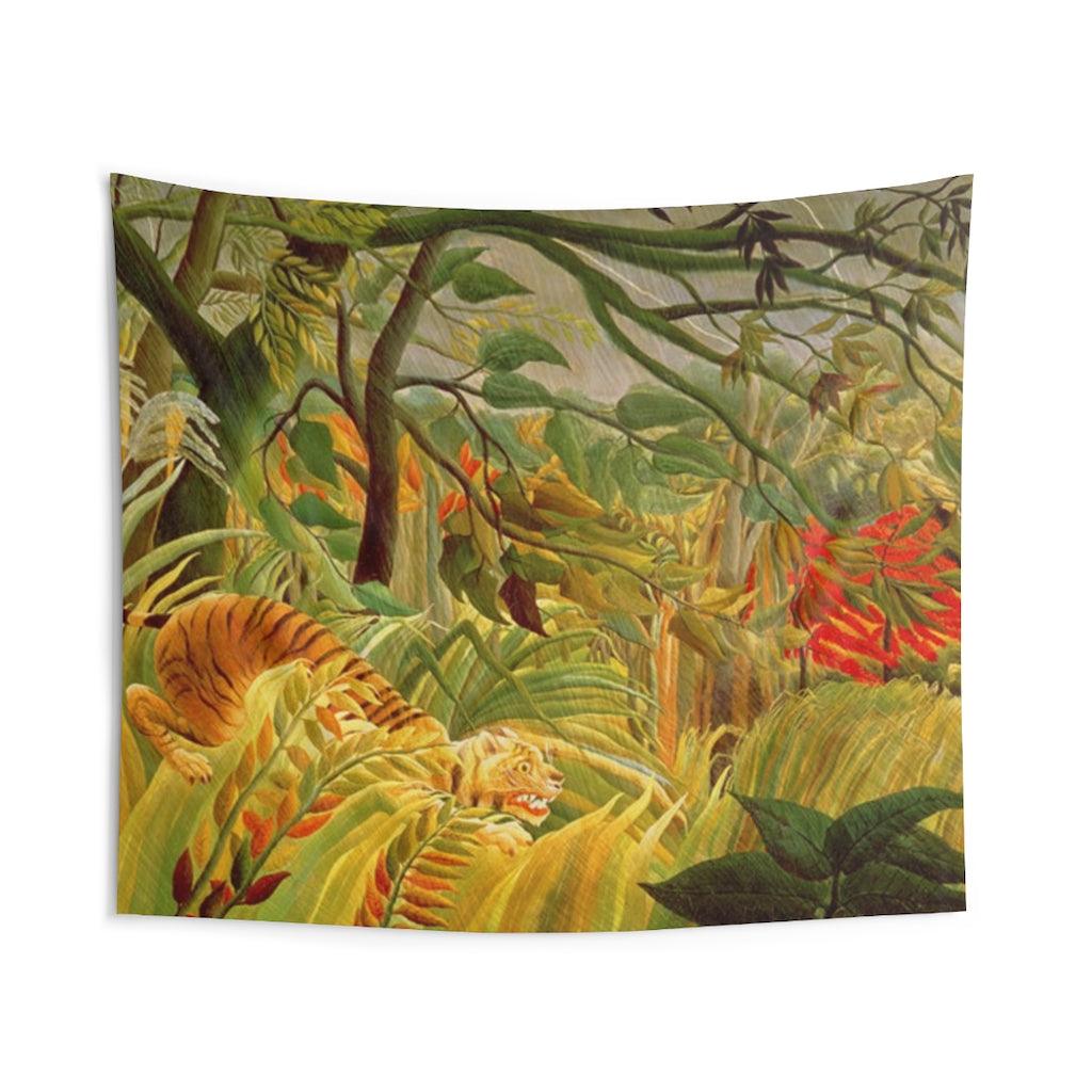 Tiger In A Tropical Storm By Henri Rousseau Wall Tapestry - Art Unlimited