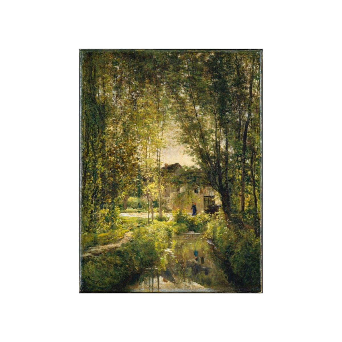 Charles Francois Daubigny - Landscape With A Sunlit Stream Print Poster