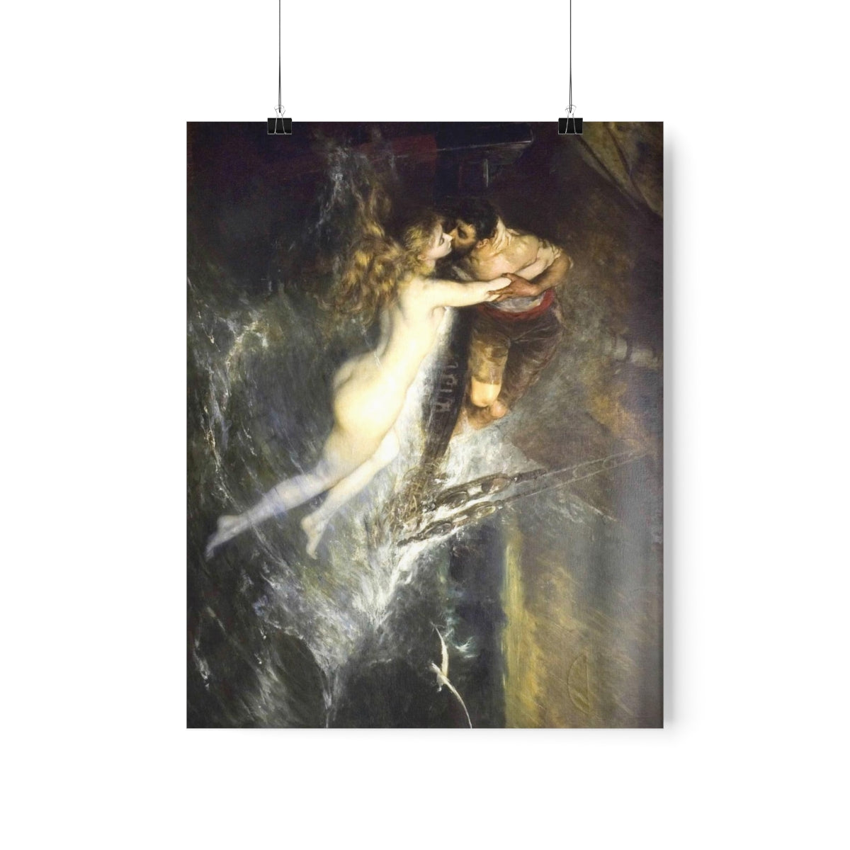 Gustav Wertheimer - The Kiss Of The Siren 1882 Print Poster