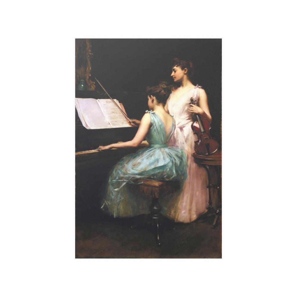 The Sonata Circa By Irving Ramsay Wiles 1889 Print Poster - Art Unlimited