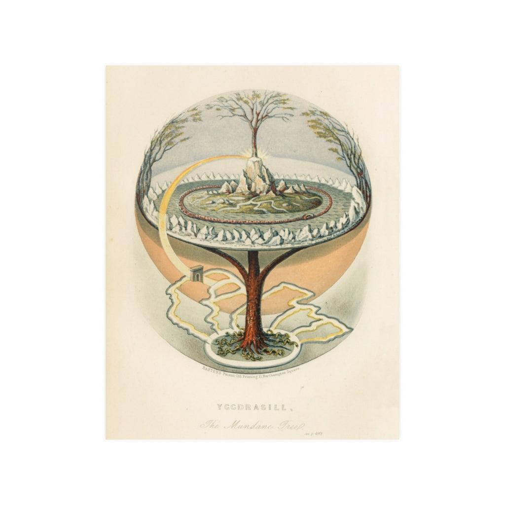 Tree Of Life Yggdrasil Antique Nordic Illustration Print Poster - Art Unlimited