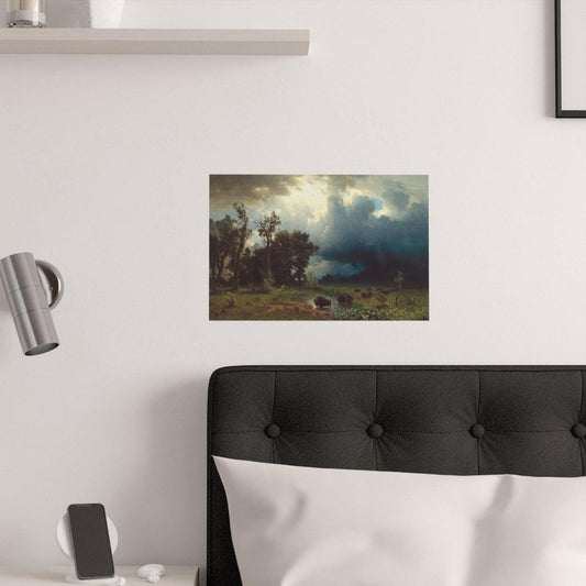 Albert Bierstadt - Buffalo Trail - The Impending Storm 1869 Print Poster - Art Unlimited