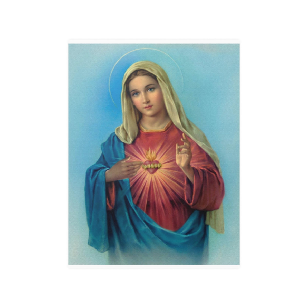 Virgin Mary Blessed Mother Immaculate Heart Of Mary Vintage Print Poster