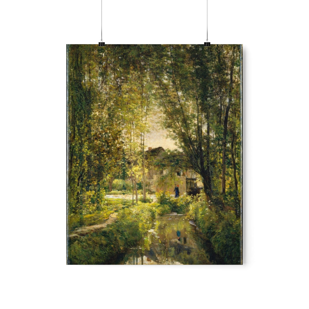 Charles Francois Daubigny - Landscape With A Sunlit Stream Print Poster