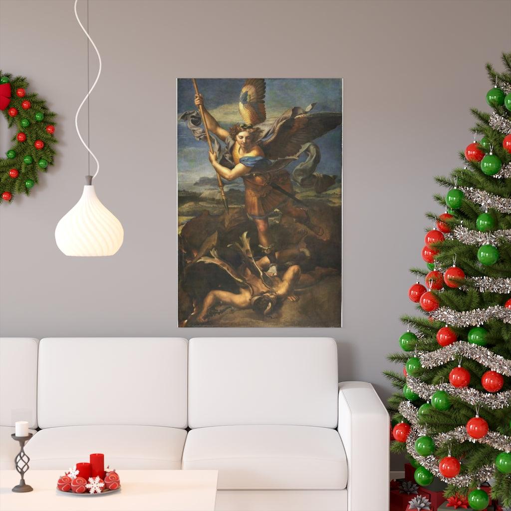 Saint Michael Vanquishing Satan 1518 By Raphael Print Poster - Art Unlimited