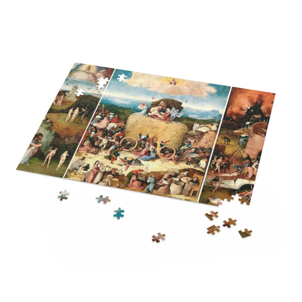 The Haywain Triptych Painting By Hieronymus Bosch Puzzle (120, 252, 500-Piece) - Art Unlimited