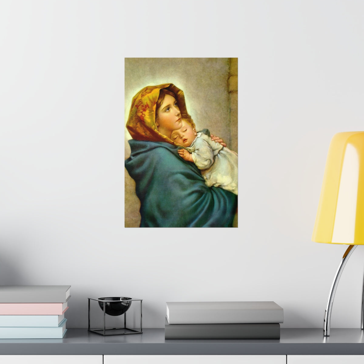 Virgin Mary And Child By Italian Painter Roberto Ferruzzi Print Poster