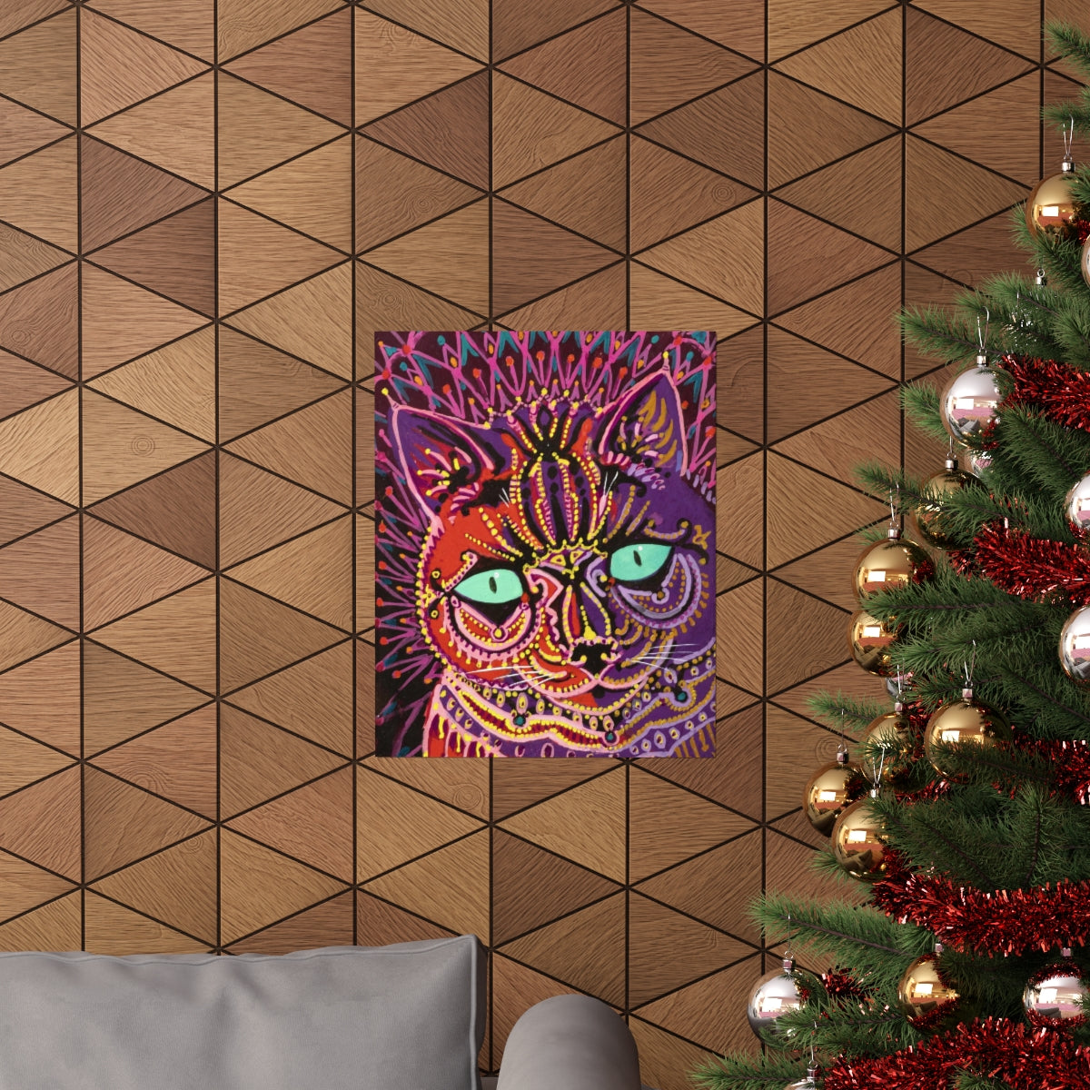 Louis Wain Kaleidoscope Cat Print Poster