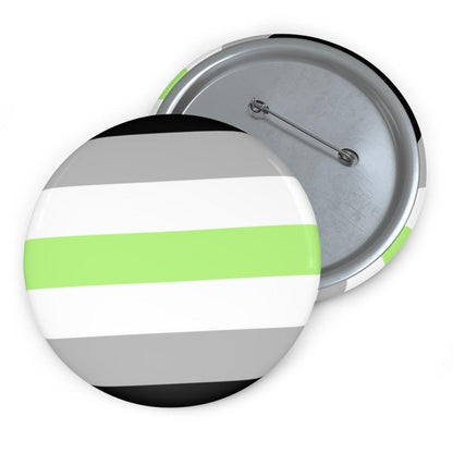 Agender Pride Flag (3 Inches) Pin Button - Art Unlimited