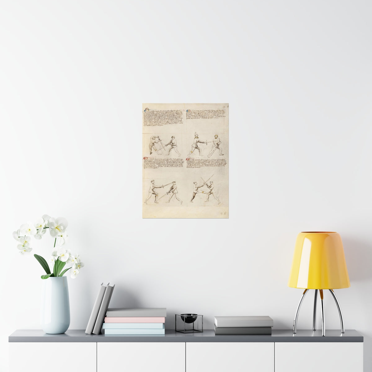 Fiore Dei Liberi - Combat With Sword / Fencing Print Poster