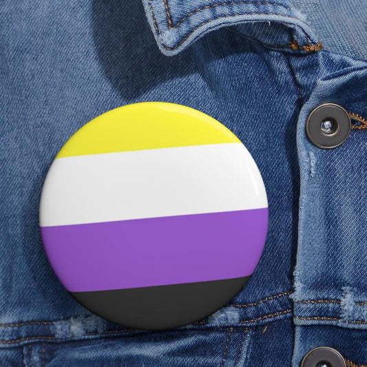 Nonbinary Pride Flag (3 Inches) Pin Button - Art Unlimited