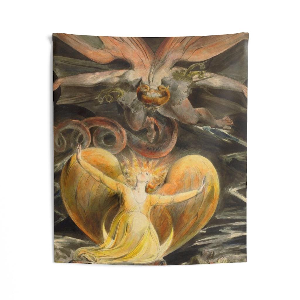 William Blake - Red Dragon Wall Tapestry - Art Unlimited