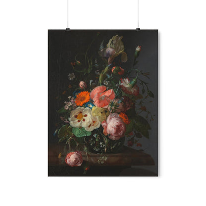 Rachel Ruysch - Still Life With Flowers On A Marble Tabletop Print Poster