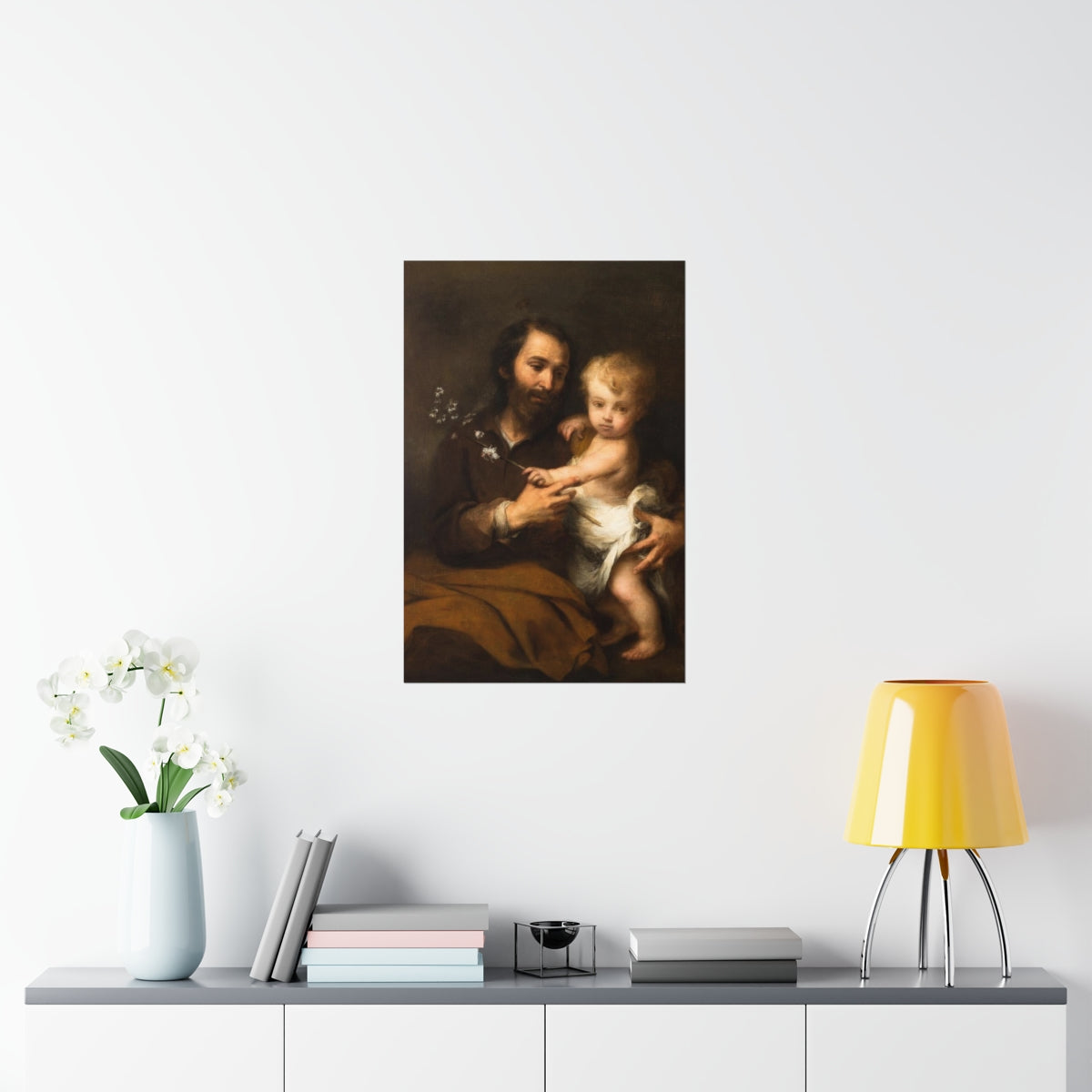 Saint Joseph And Baby Jesus Print Poster