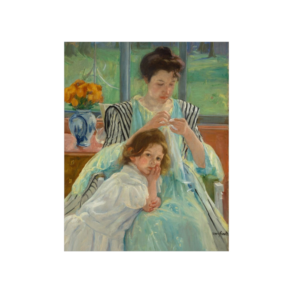 Mary Cassatt - Young Mother Sewing Print Poster